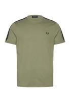 Taped Ringer T-Shirt Tops T-shirts Short-sleeved Khaki Green Fred Perr...