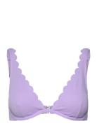 Scallop Up Swimwear Bikinis Bikini Tops Wired Bikinitops Purple Hunkem...
