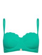 Scallop Pb Swimwear Bikinis Bikini Tops Wired Bikinitops Green Hunkemö...