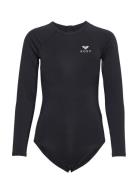 Essentials Sie Back Zip Sport Swimsuits Black Roxy
