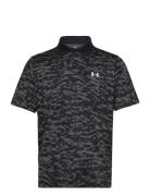 Ua Matchplay Printed Polo Tops Polos Short-sleeved Black Under Armour
