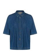 Cuberteline Arpa Shirt Tops Shirts Short-sleeved Blue Culture