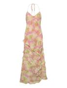 Cantara Printed Maxi Dress Maxikjole Festkjole Pink Bardot