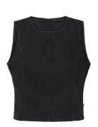 Topanga Denim Tank Black Rose Tops T-shirts & Tops Sleeveless Black Le...