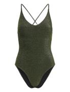 Swimsuit Naila Lurex Badedrakt Badetøy Green Lindex