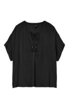 Vmbente Ss Wide Top Wvn Ga Tops Blouses Short-sleeved Black Vero Moda