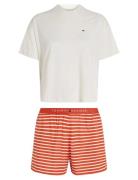 Ss Prt Pj Short Set Pyjamas Cream Tommy Hilfiger
