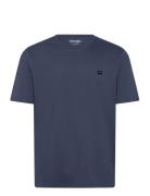 Sign Off Tee Tops T-shirts Short-sleeved Navy Wrangler