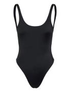 Low Back Scoop Neck Swimsuit Badedrakt Badetøy Black Weekday