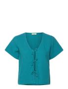 Erin - Pyjama Shirt Topp Blue Etam