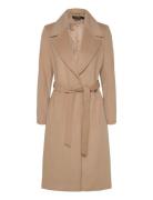 Belted Wool-Blend Wrap Coat Ullfrakk Frakk Beige Lauren Ralph Lauren