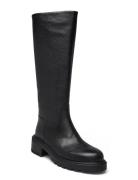 Heavy Zip Long Høye Støvletter Black Apair