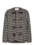 Lou Checkered Wool Blend Jacket Ulljakke Jakke Black Malina