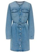 Onlminnie No Collar Belt Denm Dress Kort Kjole Blue ONLY