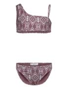 Bikini With Ethnic Print Bikini Burgundy Mango