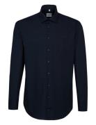 Business Kent 108 Patch 12 1/1 Tops Shirts Business Navy Seidensticker