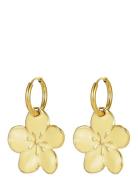 Calista Enamel Earring Halskjede Anheng Gold Bud To Rose