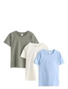 T Shirt Solid 3 Pack Basic Tops T-shirts Short-sleeved White Lindex