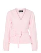 Pcfleur Ls V-Neck Knit Cardigan D2D Fsy Tops Knitwear Cardigans Pink P...