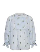 Pristina Tops Blouses Short-sleeved Blue Munthe