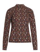 Cecilia Print Blouse Tops Blouses Long-sleeved Brown Sirup Copenhagen