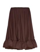 Mikala Strapless Ruffled Mini Dress Kort Kjole Brown Malina