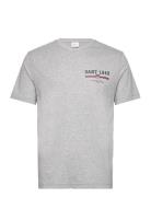 Graphic Ss T-Shirt Tops T-shirts Short-sleeved Grey GANT