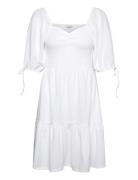 Smock Short Dress Kort Kjole White Bubbleroom