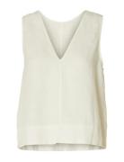 Slflinna Sl Reversible Linen Top B Tops T-shirts & Tops Sleeveless Cre...