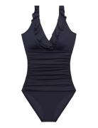 Lrl Ess. Ruffle Surplice U/W Tank S Badedrakt Badetøy Black Lauren Ral...