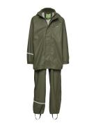Basci Rainwear Set, Solid Outerwear Rainwear Rainwear Sets Green CeLaV...