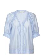 Cmmolly-Shirt Tops Blouses Short-sleeved Blue Copenhagen Muse