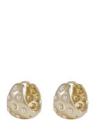 Soap Pearl Oval Ring Ear G/White - Accessories Jewellery Earrings Hoop...