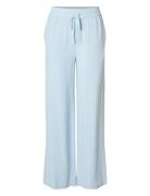 Slfviva-Gulia Mw Long Linen Pant Bottoms Trousers Wide Leg Blue Select...