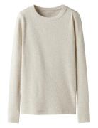 Nkfnakal Ls Top Noos Tops T-shirts Long-sleeved T-shirts Cream Name It