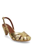 Banie 50 Stiletto Sandal Med Hæl Gold Anonymous Copenhagen