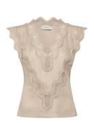 Cmnatuli-Top Tops Blouses Sleeveless Cream Copenhagen Muse