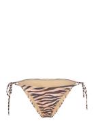 Strappy Printed Bikini Bottoms Swimwear Bikinis Bikini Bottoms Side-ti...