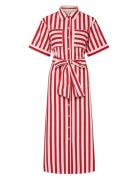 Yasclaudi Ss Shirt Dress S. - D2D Knelang Kjole Red YAS