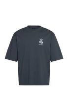 Snake Logo Over D Tee Tops T-shirts Short-sleeved Grey HAN Kjøbenhavn