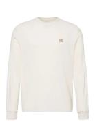 Ls Waffle Badge Crewnk Tee Tops Sweat-shirts & Hoodies Sweat-shirts Wh...