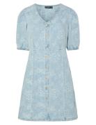 Pcfeline Ss Denim Dress Kort Kjole Blue Pieces