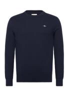 Textured Cotton C-Neck Tops Sweat-shirts & Hoodies Sweat-shirts Navy G...