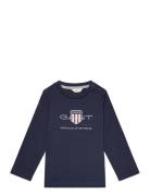 Archive Shield Ls T-Shirt Tops T-shirts Long-sleeved T-shirts Navy GAN...