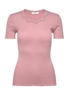 Rwbeatha Ss Regular O-Neck Lace T-S Tops T-shirts & Tops Short-sleeved...