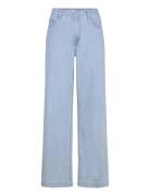 Mid-Rise Wide Leg Denim Trousers Bottoms Jeans Straight-regular Blue M...