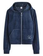 Hoodie I Velour Tops Sweat-shirts & Hoodies Hoodies Navy Lindex