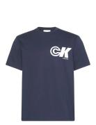 Ss 20S Ck Sport Logo Graphic Tee Tops T-shirts Short-sleeved Navy Calv...