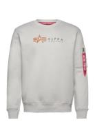 Alpha Label Sweater Tops Sweat-shirts & Hoodies Hoodies White Alpha In...