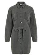 Vikiki L/S Denim Shirt Dress Dgd Kort Kjole Grey Vila